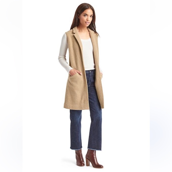 Chico's Camel Soft Long Sleeveless Vest - Picture 1 of 8